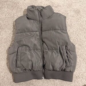 Women's Gray Puffer Vest